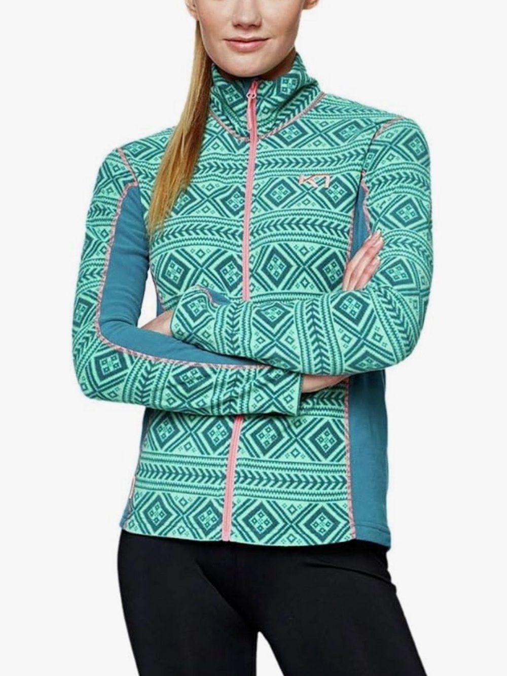 Kari Traa Flette Fleece Full Zip Jacket Fair Isle Gorpcore Outdoor